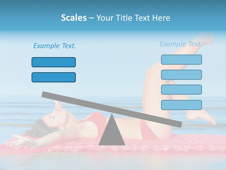 A Woman In A Red Bikini Laying On The Beach PowerPoint Template