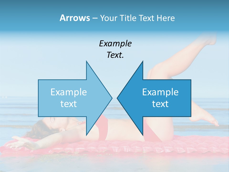 A Woman In A Red Bikini Laying On The Beach PowerPoint Template