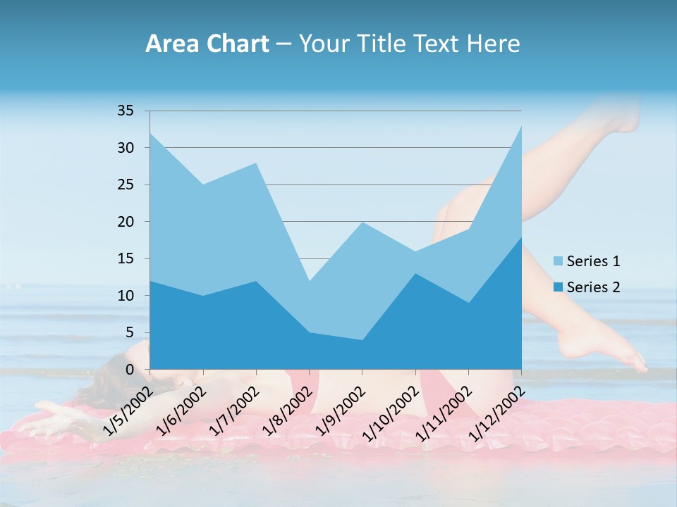 A Woman In A Red Bikini Laying On The Beach PowerPoint Template