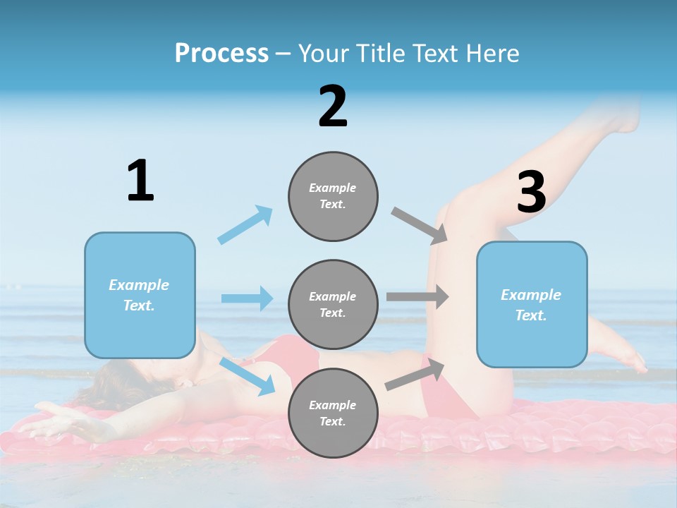 A Woman In A Red Bikini Laying On The Beach PowerPoint Template