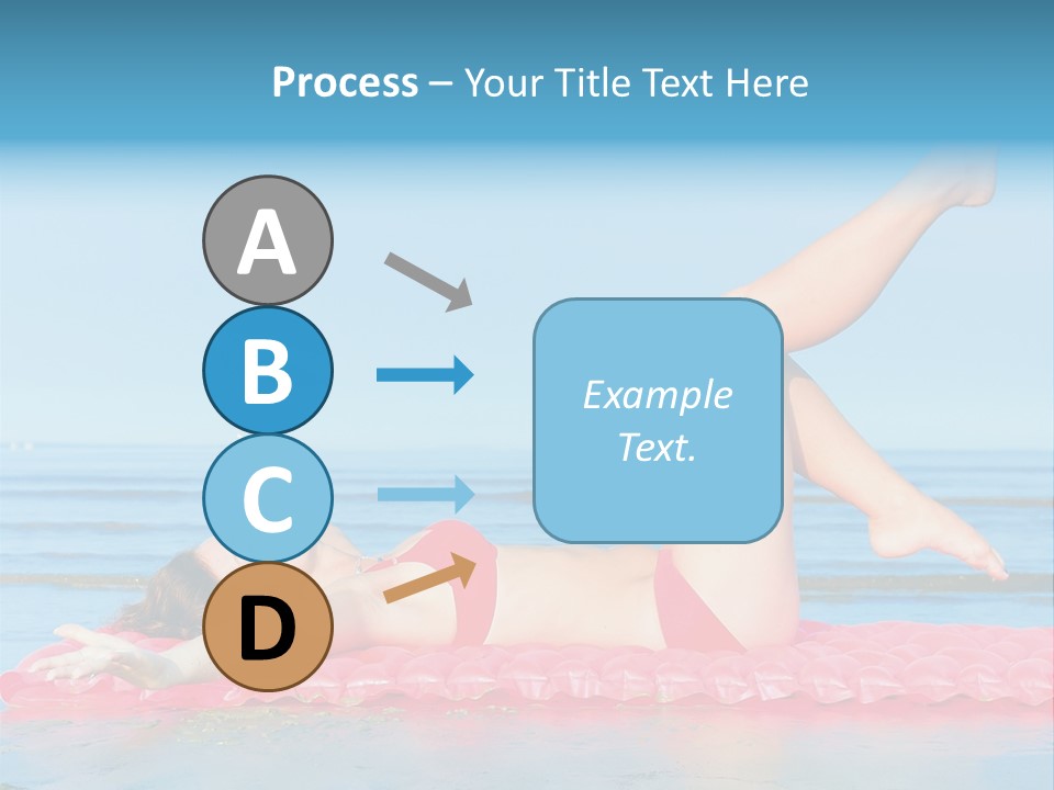 A Woman In A Red Bikini Laying On The Beach PowerPoint Template