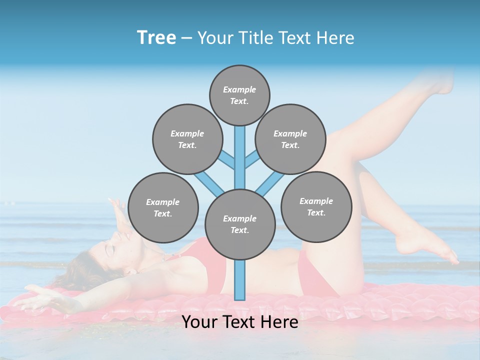 A Woman In A Red Bikini Laying On The Beach PowerPoint Template