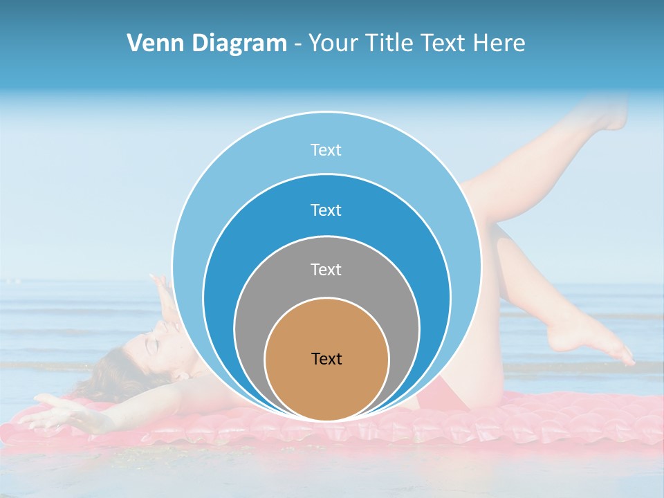A Woman In A Red Bikini Laying On The Beach PowerPoint Template