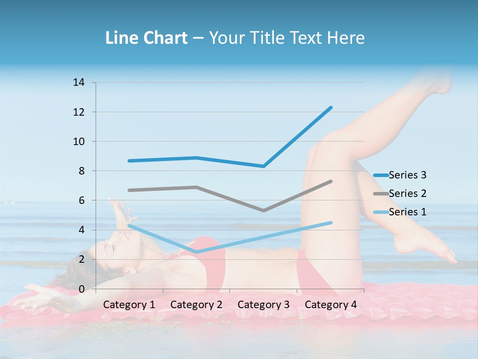 A Woman In A Red Bikini Laying On The Beach PowerPoint Template