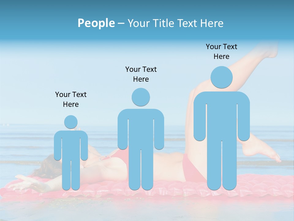 A Woman In A Red Bikini Laying On The Beach PowerPoint Template