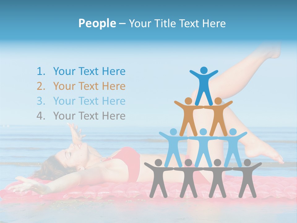 A Woman In A Red Bikini Laying On The Beach PowerPoint Template