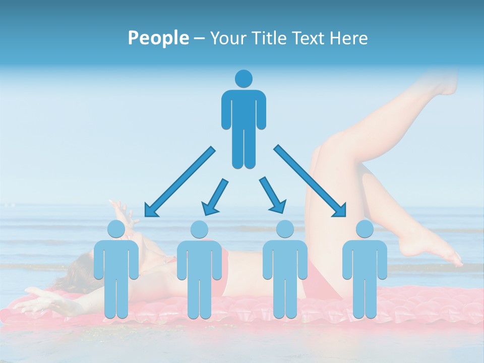 A Woman In A Red Bikini Laying On The Beach PowerPoint Template