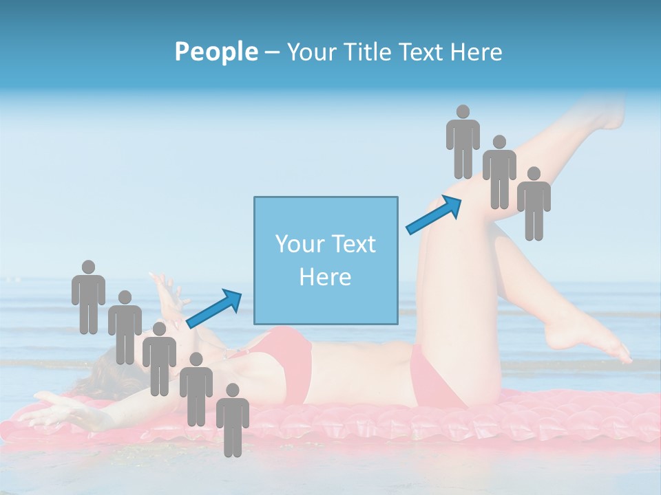 A Woman In A Red Bikini Laying On The Beach PowerPoint Template