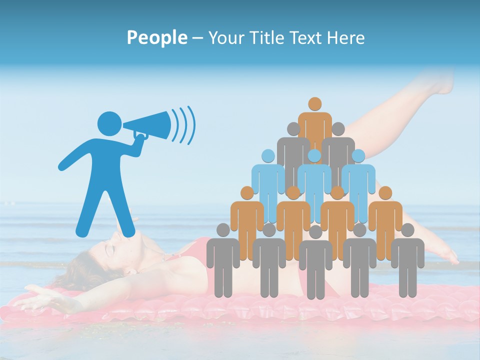 A Woman In A Red Bikini Laying On The Beach PowerPoint Template