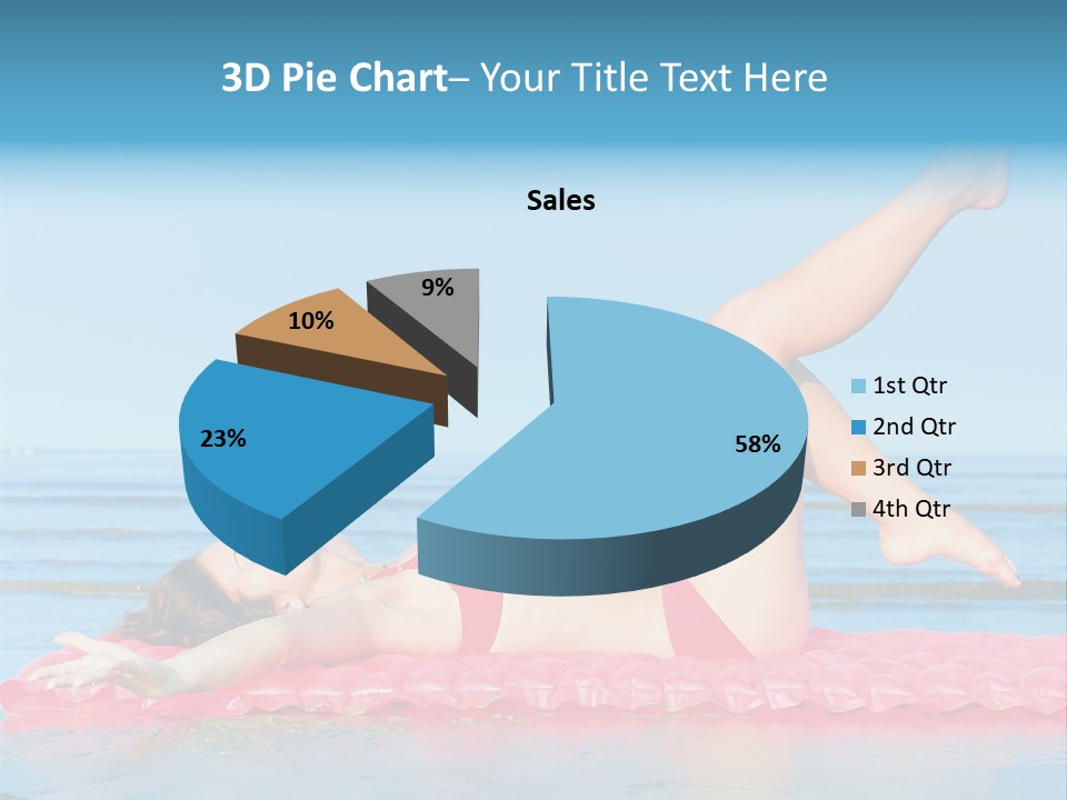 A Woman In A Red Bikini Laying On The Beach PowerPoint Template