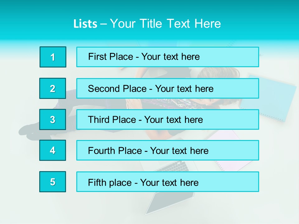 A Woman Laying On The Floor Surrounded By Notebooks PowerPoint Template