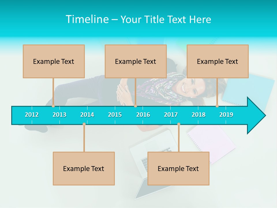 A Woman Laying On The Floor Surrounded By Notebooks PowerPoint Template