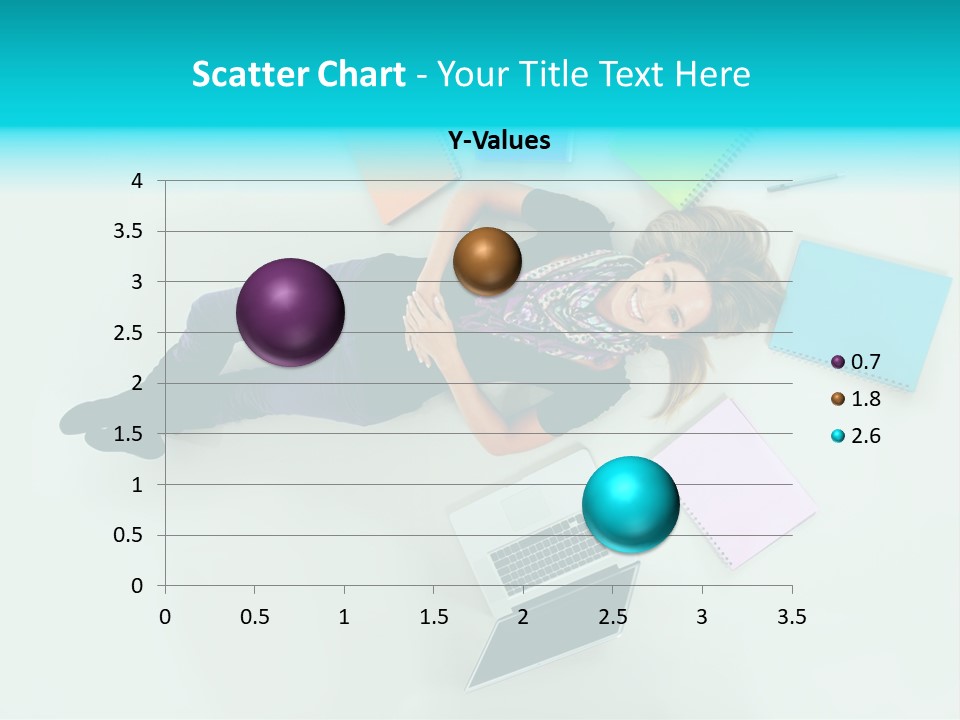 A Woman Laying On The Floor Surrounded By Notebooks PowerPoint Template