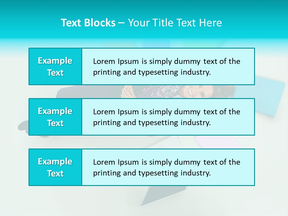 A Woman Laying On The Floor Surrounded By Notebooks PowerPoint Template