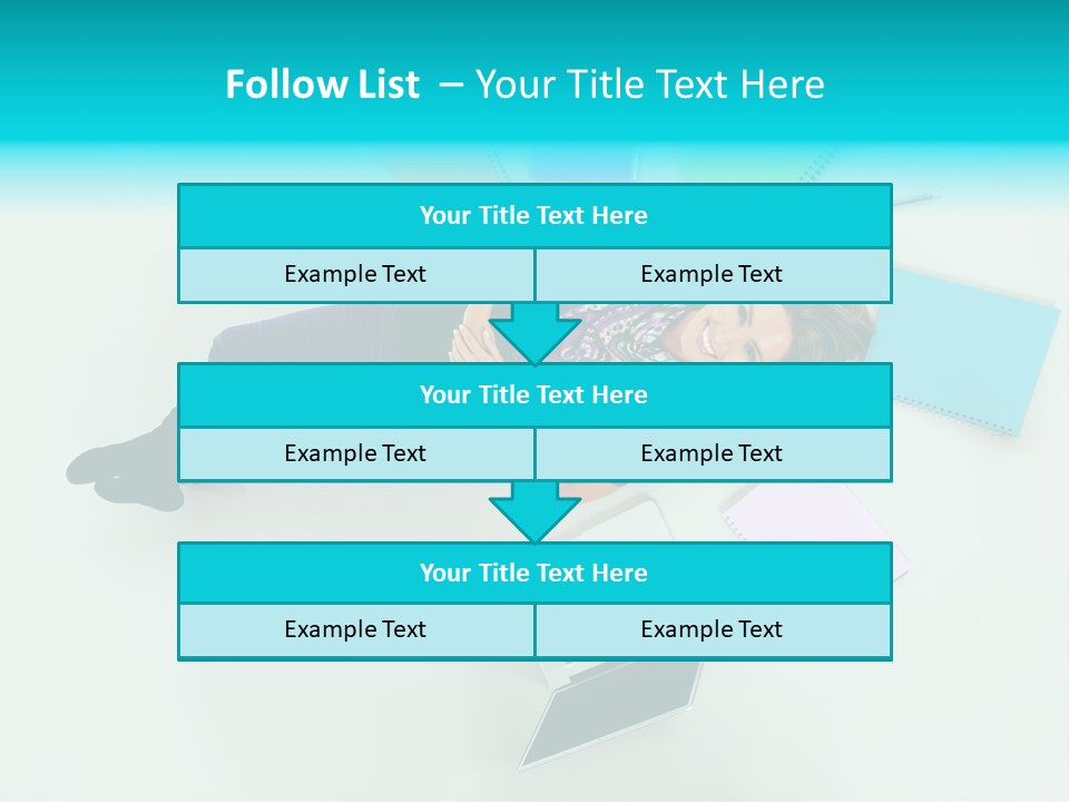 A Woman Laying On The Floor Surrounded By Notebooks PowerPoint Template