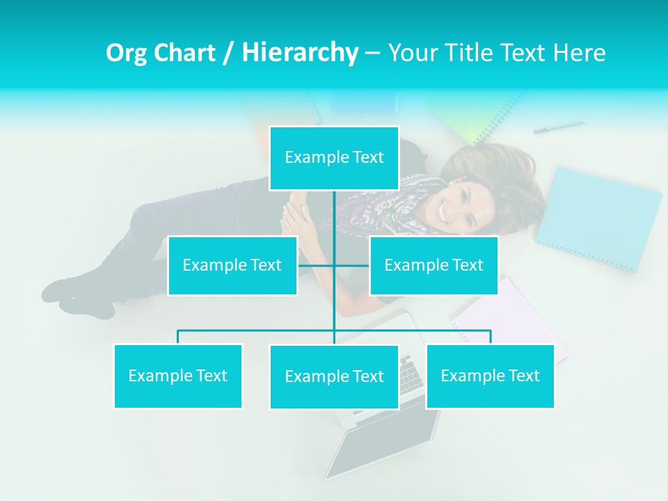 A Woman Laying On The Floor Surrounded By Notebooks PowerPoint Template
