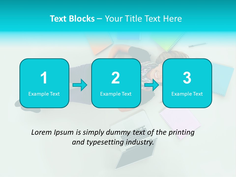 A Woman Laying On The Floor Surrounded By Notebooks PowerPoint Template
