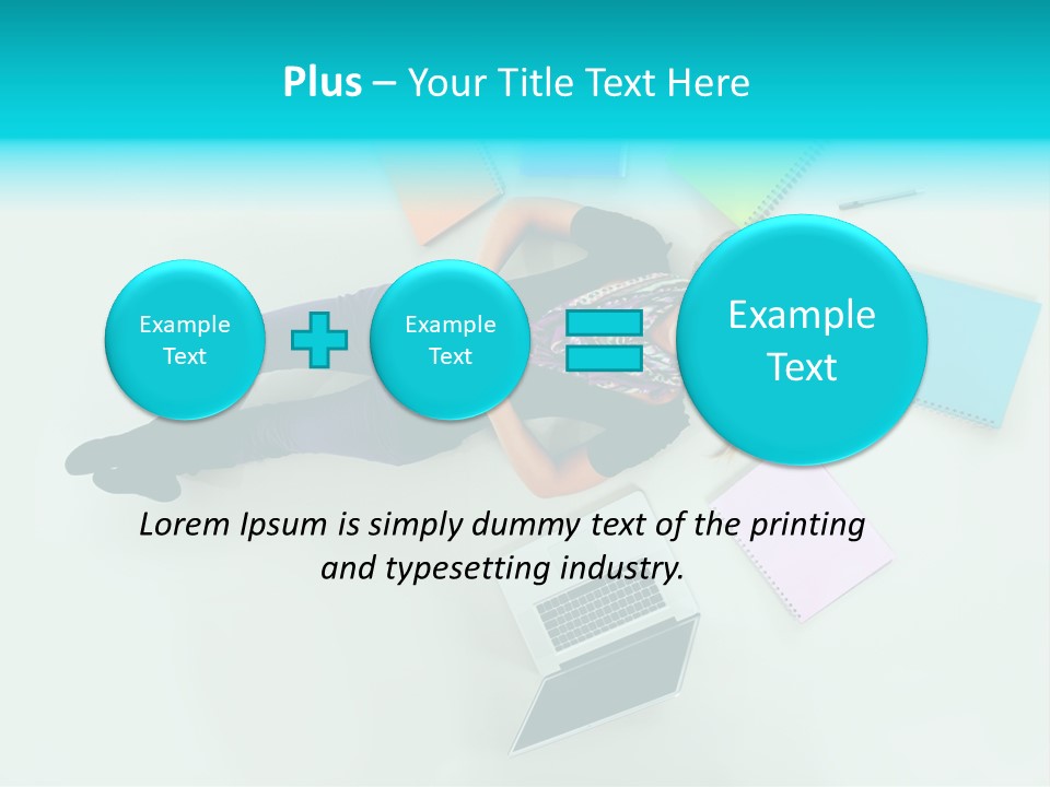 A Woman Laying On The Floor Surrounded By Notebooks PowerPoint Template