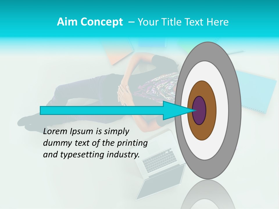 A Woman Laying On The Floor Surrounded By Notebooks PowerPoint Template