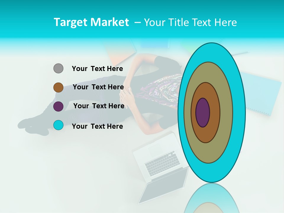 A Woman Laying On The Floor Surrounded By Notebooks PowerPoint Template