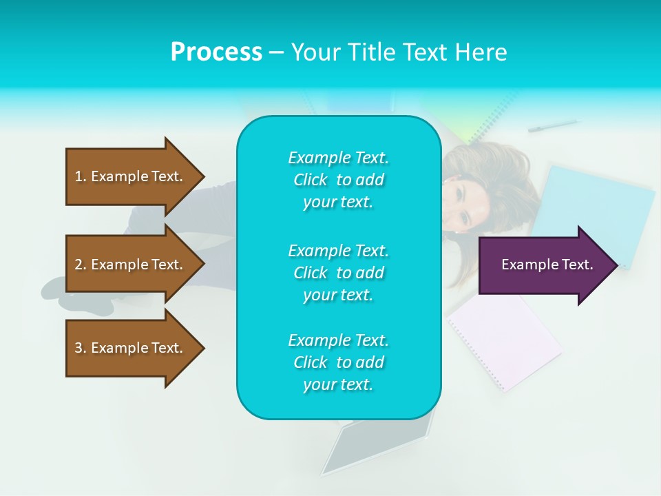 A Woman Laying On The Floor Surrounded By Notebooks PowerPoint Template
