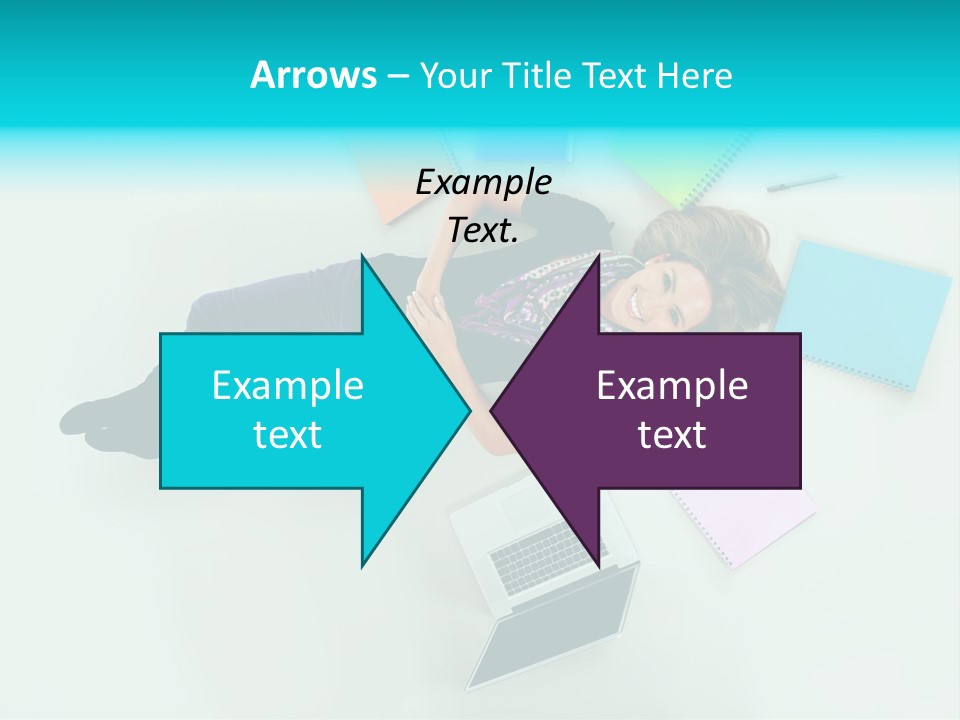 A Woman Laying On The Floor Surrounded By Notebooks PowerPoint Template