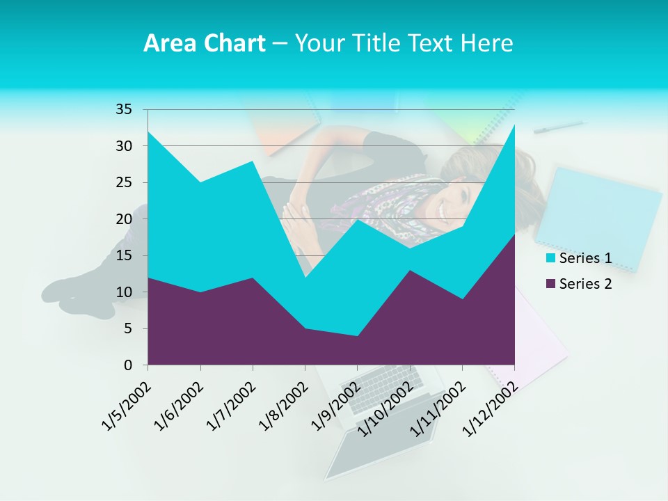 A Woman Laying On The Floor Surrounded By Notebooks PowerPoint Template