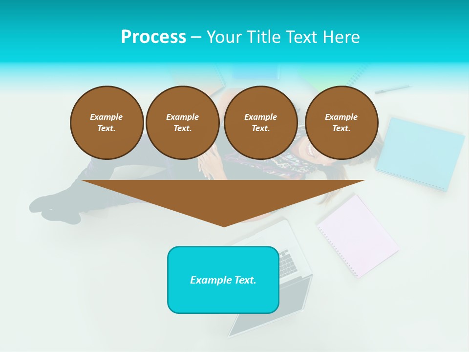 A Woman Laying On The Floor Surrounded By Notebooks PowerPoint Template