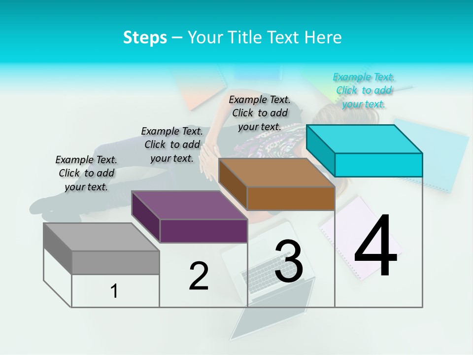 A Woman Laying On The Floor Surrounded By Notebooks PowerPoint Template