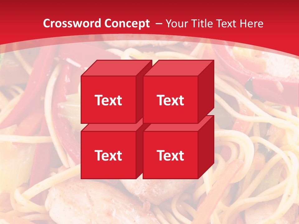 A Plate Of Food With Noodles And Meat On It PowerPoint Template