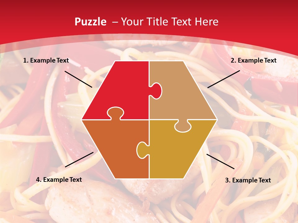 A Plate Of Food With Noodles And Meat On It PowerPoint Template