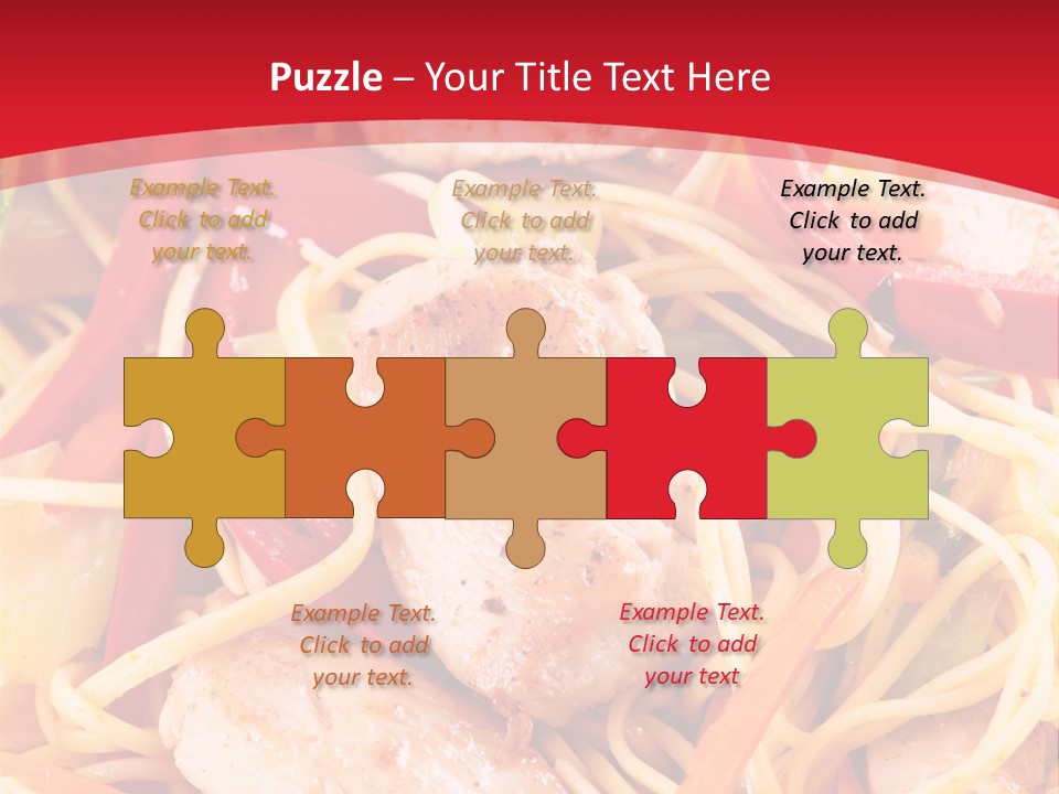 A Plate Of Food With Noodles And Meat On It PowerPoint Template