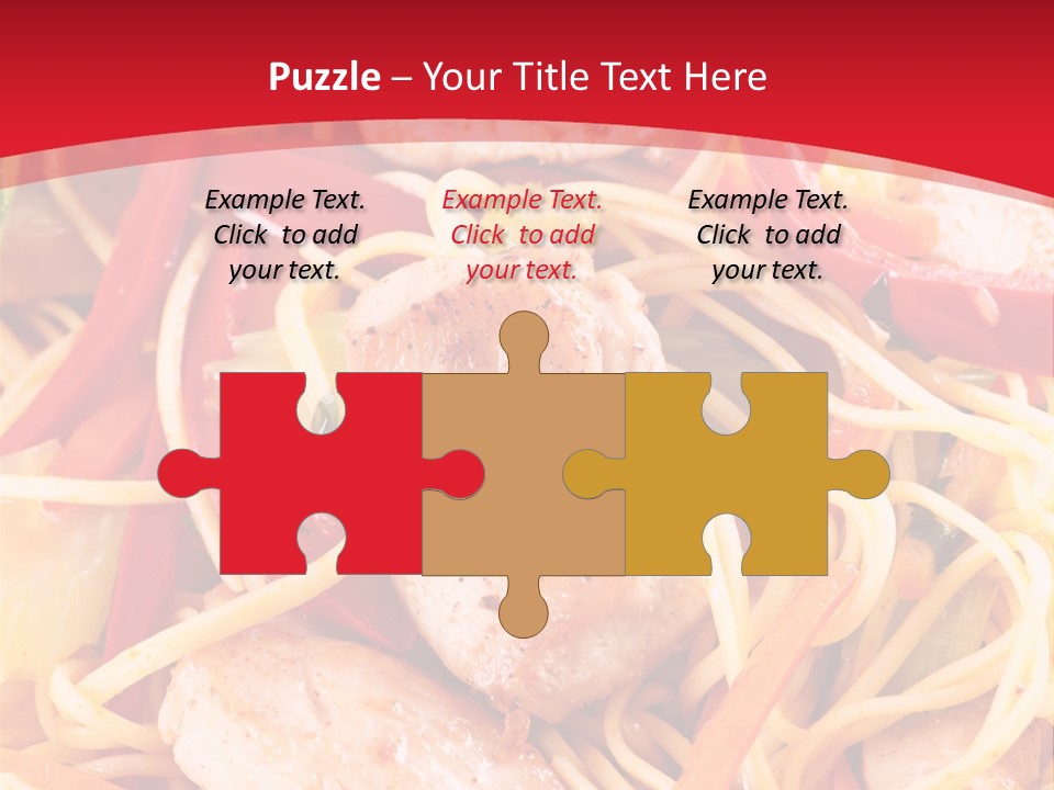 A Plate Of Food With Noodles And Meat On It PowerPoint Template