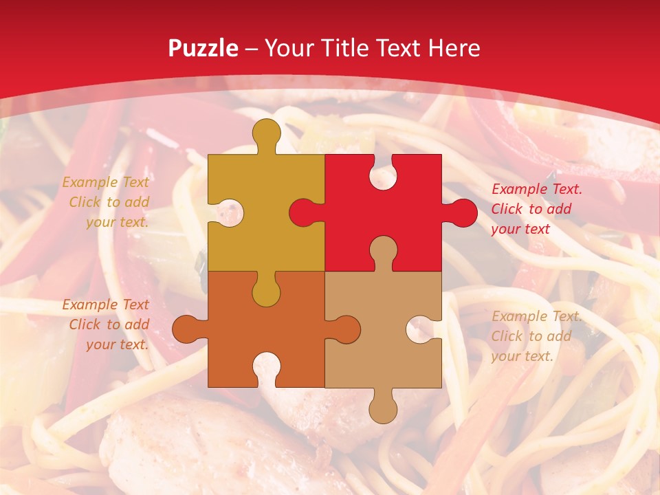 A Plate Of Food With Noodles And Meat On It PowerPoint Template