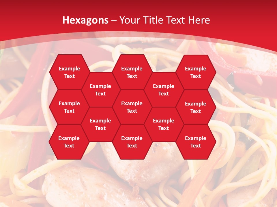 A Plate Of Food With Noodles And Meat On It PowerPoint Template