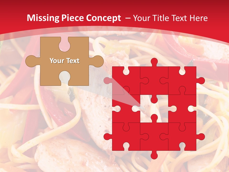 A Plate Of Food With Noodles And Meat On It PowerPoint Template