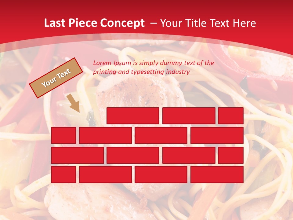 A Plate Of Food With Noodles And Meat On It PowerPoint Template