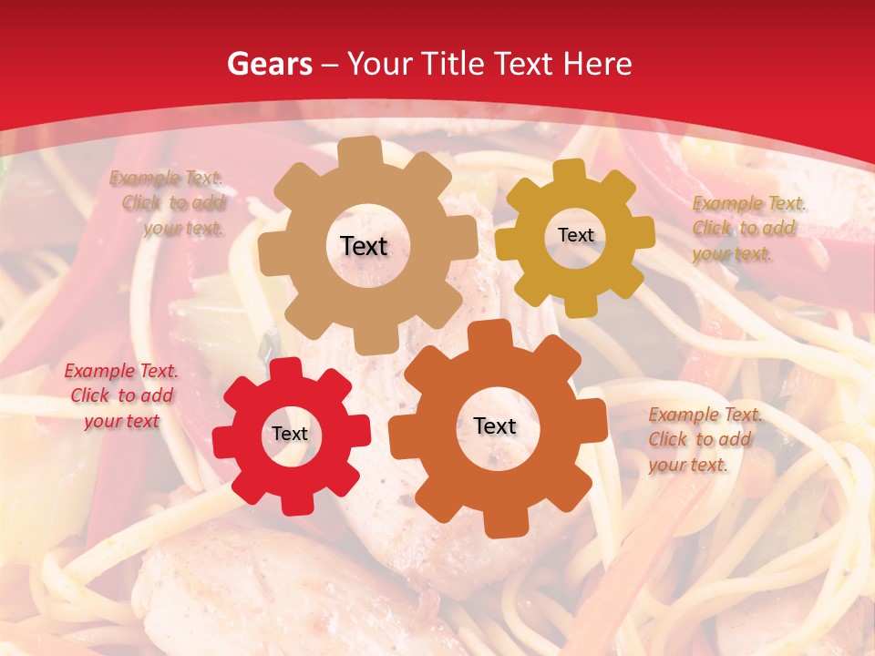 A Plate Of Food With Noodles And Meat On It PowerPoint Template