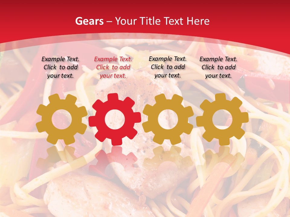 A Plate Of Food With Noodles And Meat On It PowerPoint Template