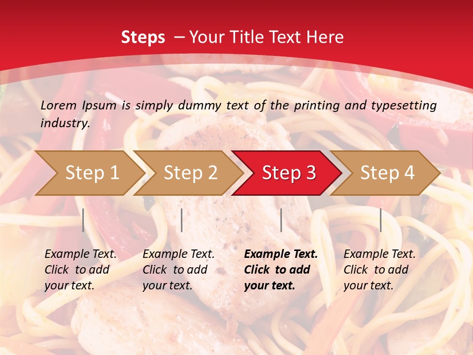 A Plate Of Food With Noodles And Meat On It PowerPoint Template
