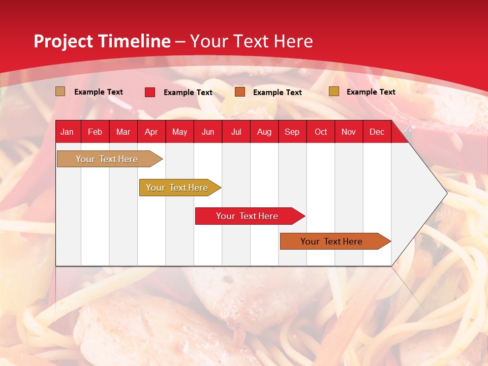A Plate Of Food With Noodles And Meat On It PowerPoint Template