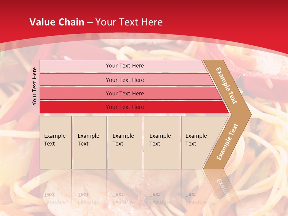 A Plate Of Food With Noodles And Meat On It PowerPoint Template