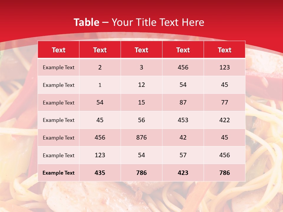 A Plate Of Food With Noodles And Meat On It PowerPoint Template