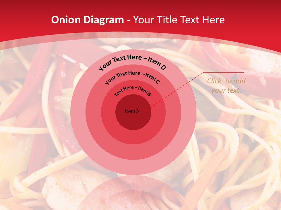 A Plate Of Food With Noodles And Meat On It PowerPoint Template