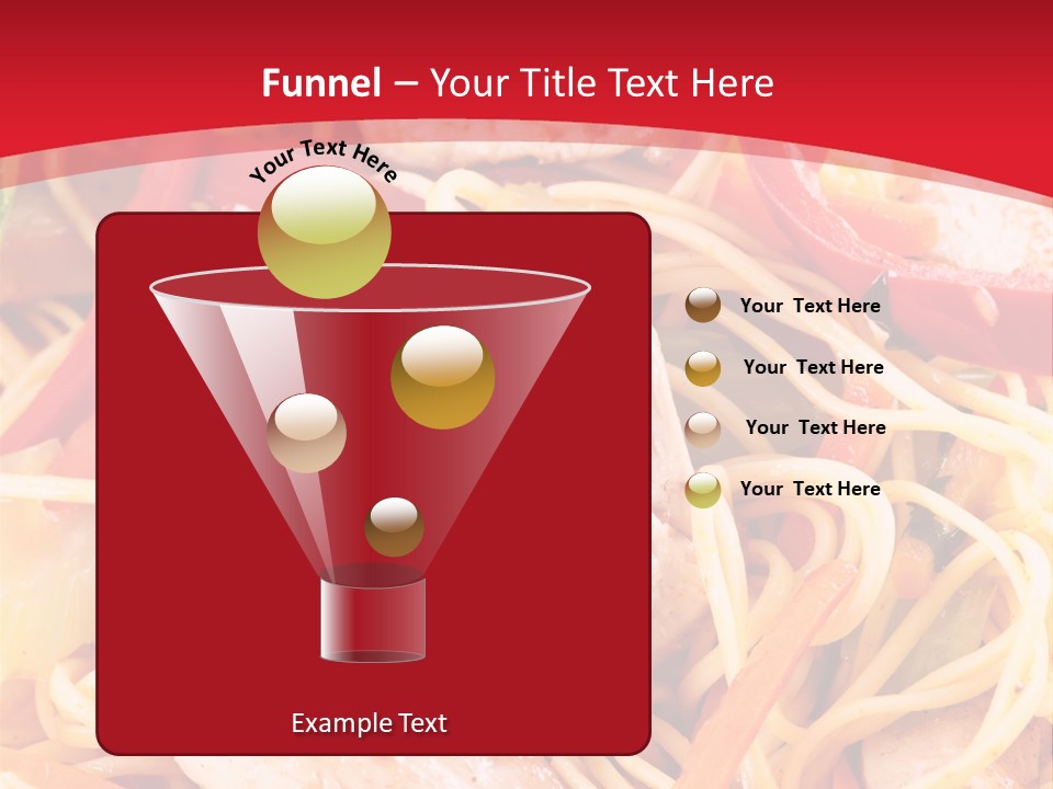 A Plate Of Food With Noodles And Meat On It PowerPoint Template