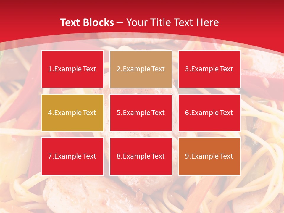A Plate Of Food With Noodles And Meat On It PowerPoint Template
