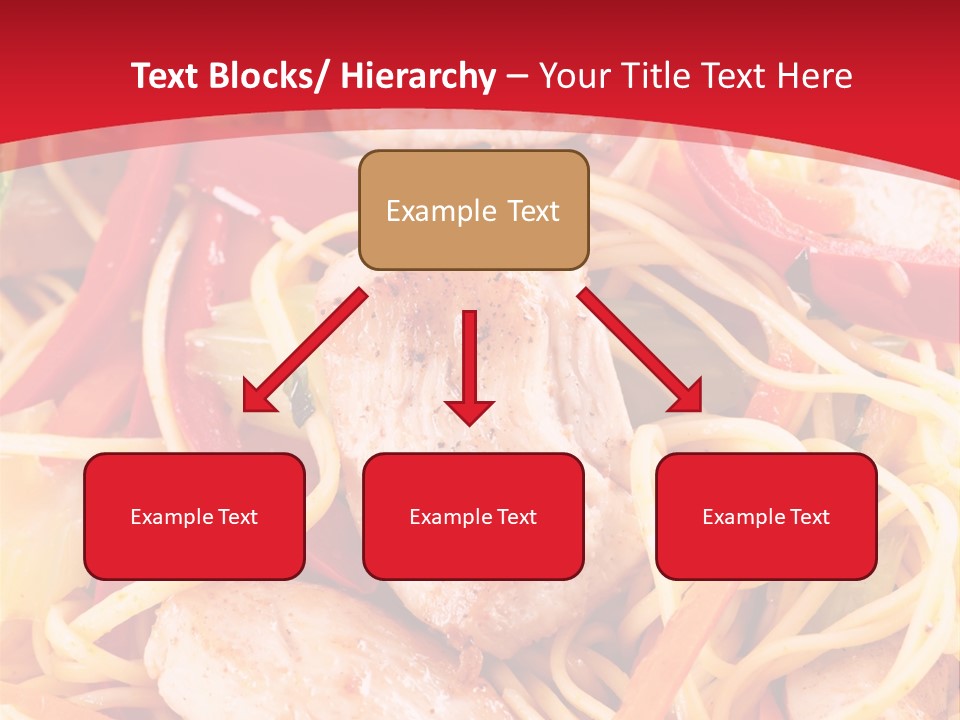A Plate Of Food With Noodles And Meat On It PowerPoint Template