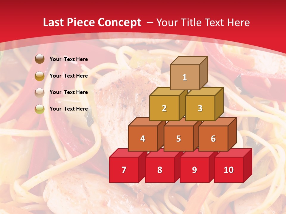 A Plate Of Food With Noodles And Meat On It PowerPoint Template