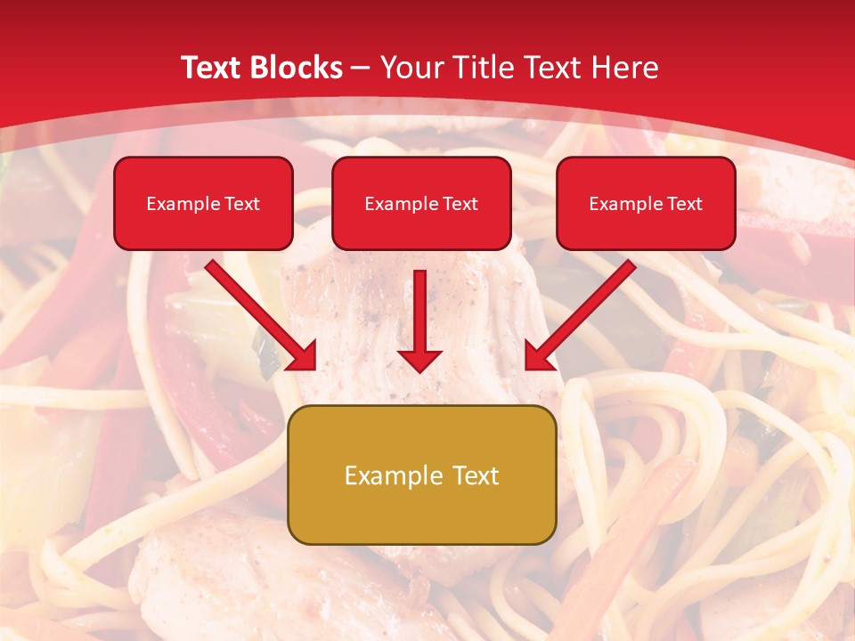 A Plate Of Food With Noodles And Meat On It PowerPoint Template