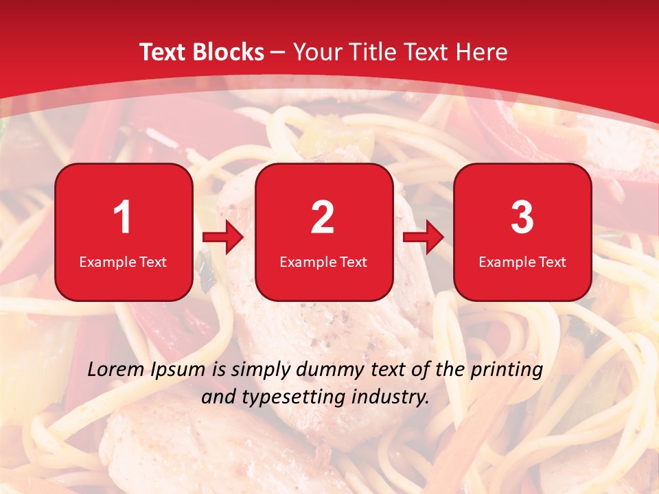 A Plate Of Food With Noodles And Meat On It PowerPoint Template